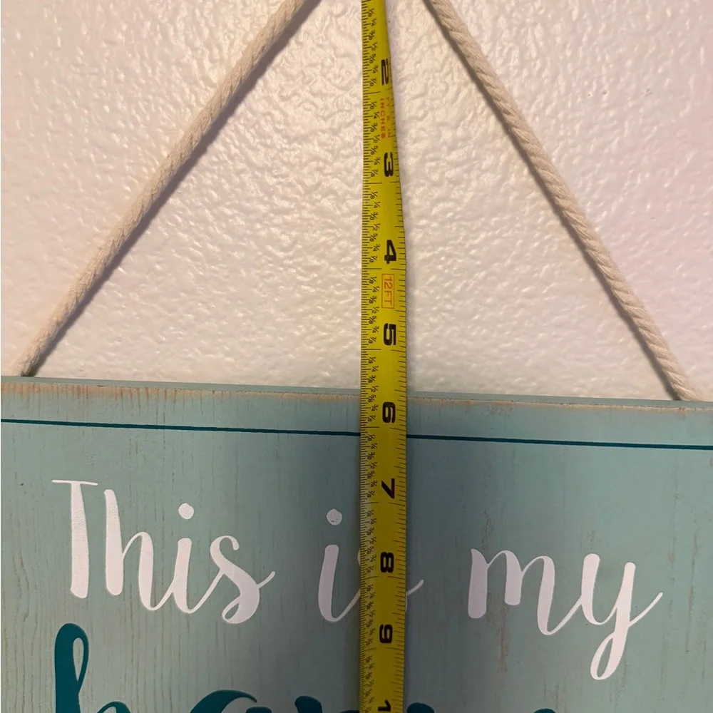 Hobby Lobby Teal and White 'Happy Place' Wall Art